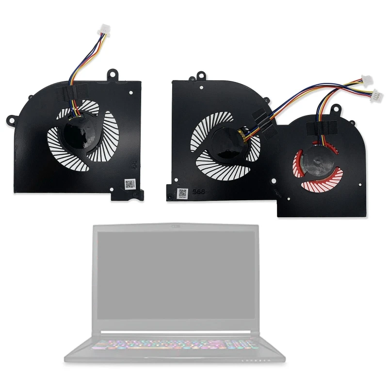 

Laptop CPU GPU Cooling Fan for MSI GS65 GS65VR MS-16Q2 16Q2-CPU-CW 16Q2-GPU-CW BS5005HS-U3N Stealth 4P 5V 0.5A Radiator