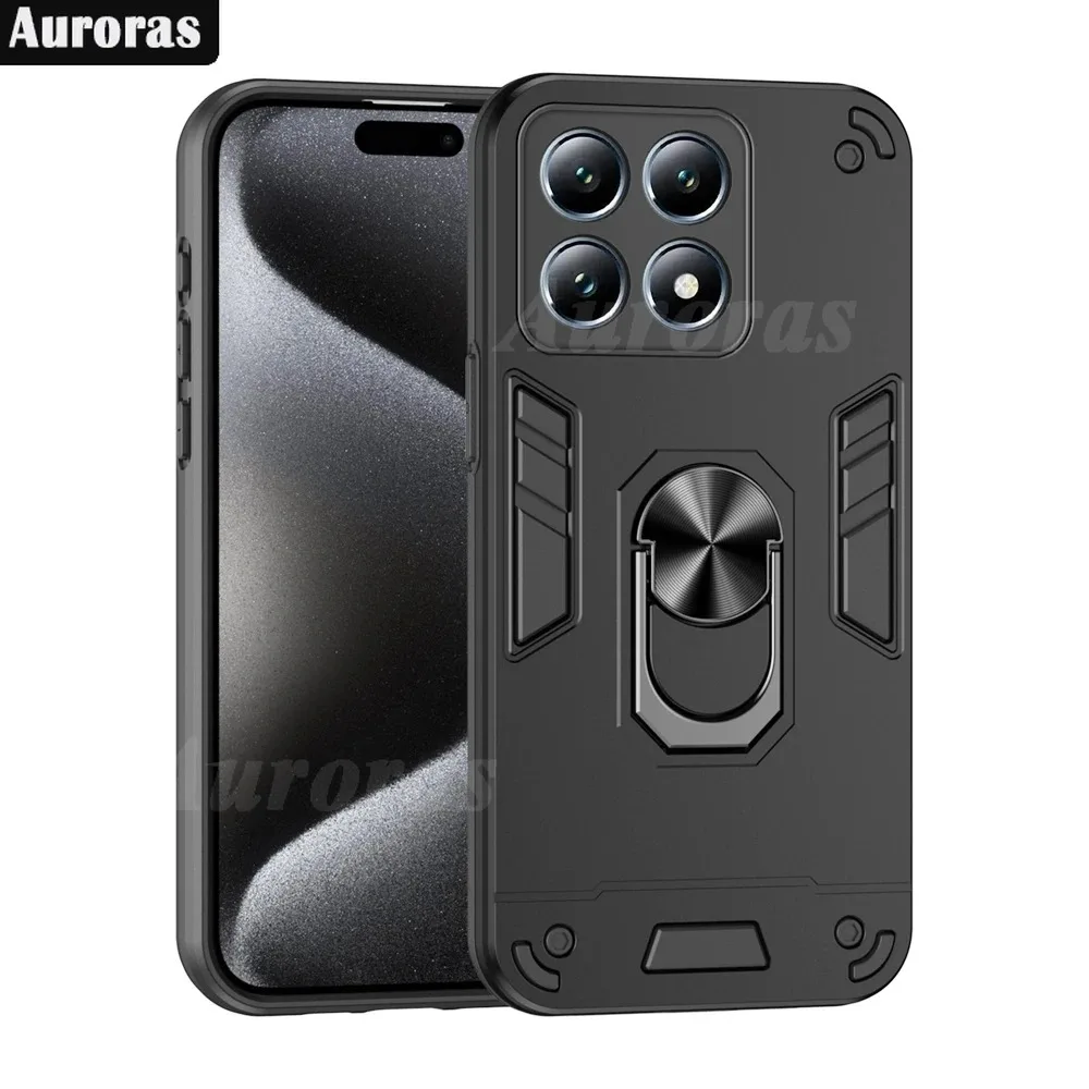 Противоударный бронированный чехол для Xiaomi 14T мягкий силикон + ПК металлическое