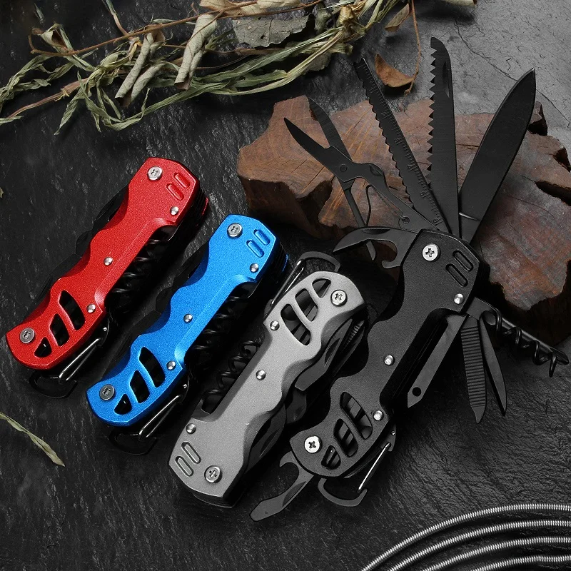 

11 in 1 Multifunctional Folding Swiss Army Knife EDC Stainless Steel Pocket Knife Outdoor Camping Emergency Combination Tool