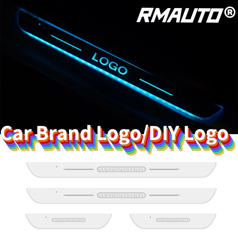 

RMAUTO LED Car Door Light Projector Lamp 7 Color Dynamic LED Welcome Pedal Door Scuff Plate Pedal Sill Pathway Light For Toyota