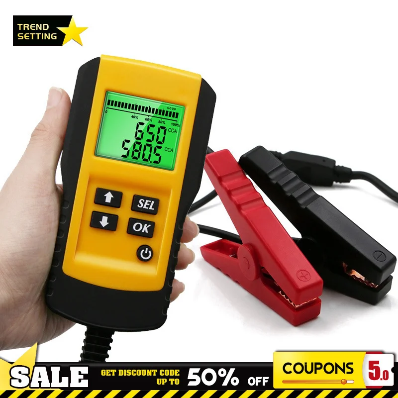 

AE300 Automatic Smart 12V Car Battery Tester LCD Digital Auto Battery Analyzer Cranking Voltage ohm CCA Test Diagnostic Tool