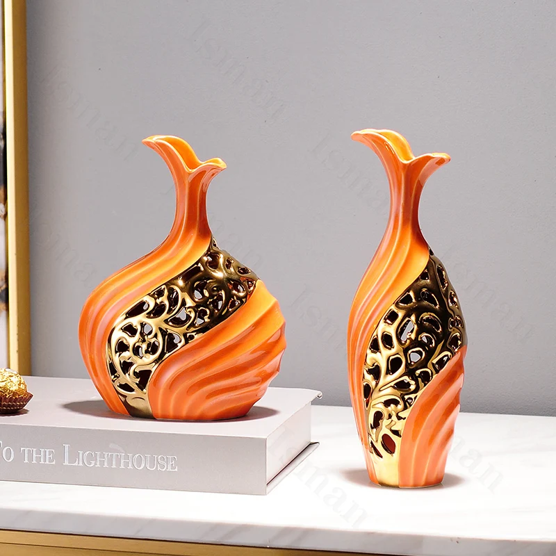 

Европейский стиль, ажурная керамическая ваза, креативный стол для гостиной, художественный современный декор, Цветочная композиция вазы де...