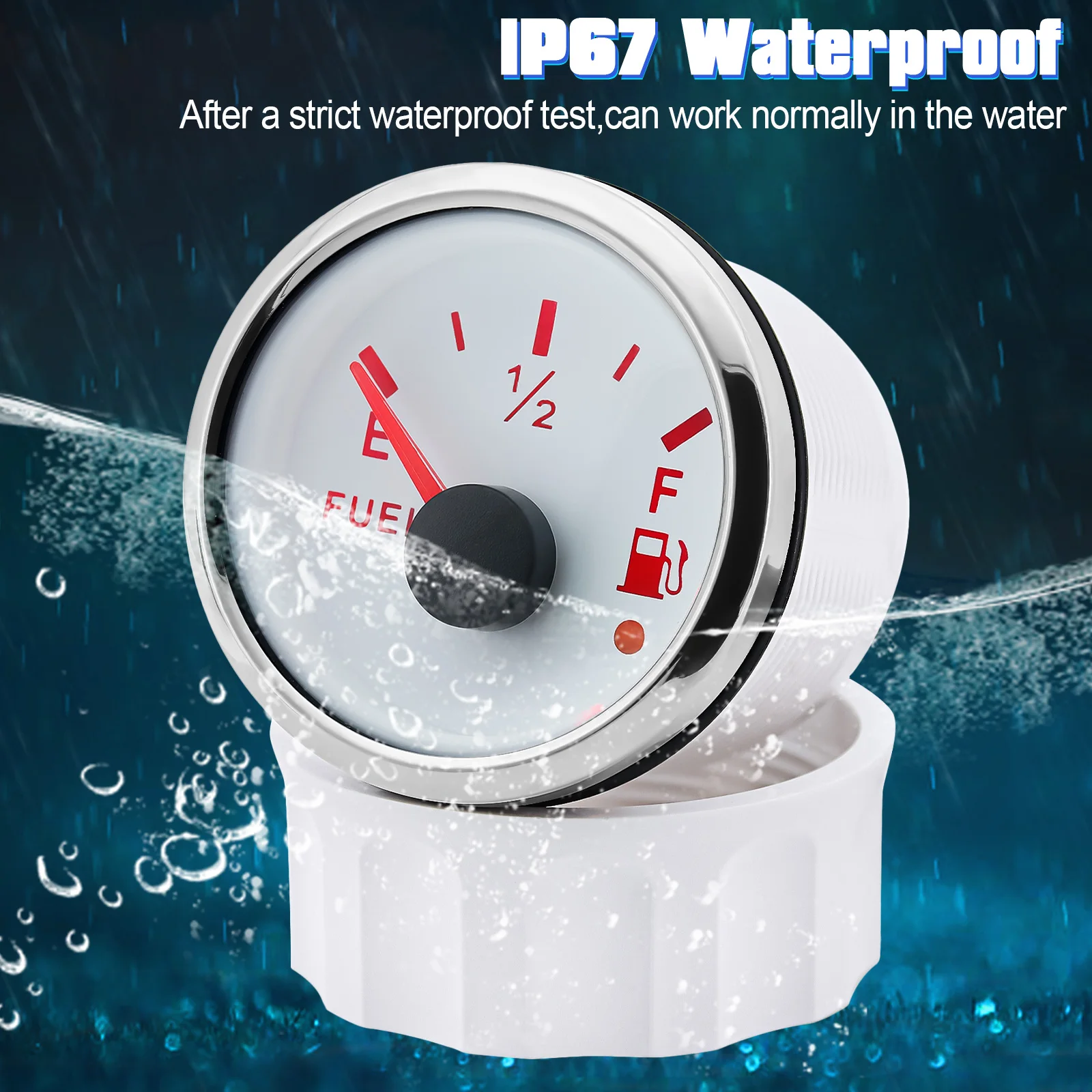 52 мм белый 12В 24В датчик уровня топлива + 240-33ом Универсальный водонепроницаемый