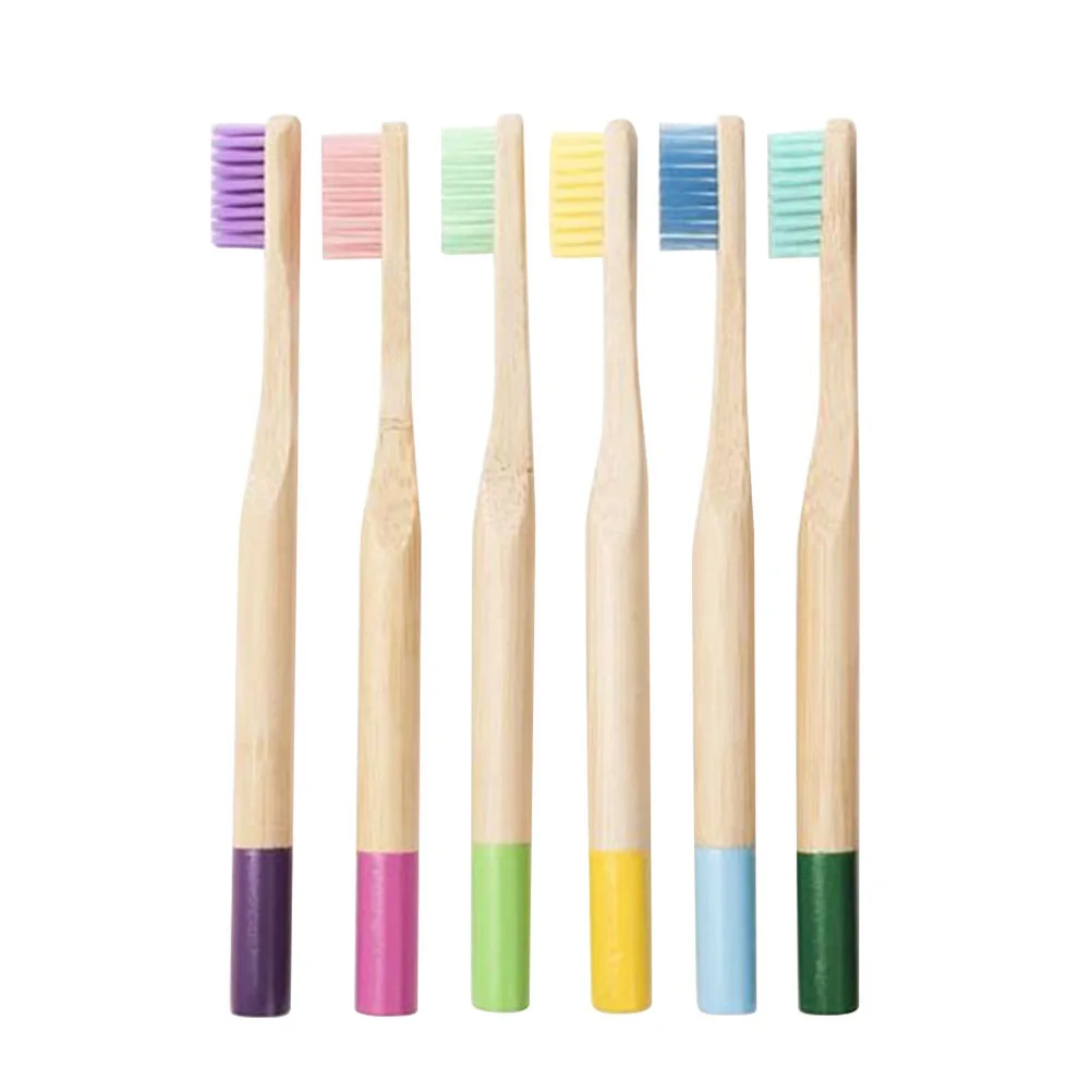 

6 шт., Детские зубные щётки из натурального бамбука