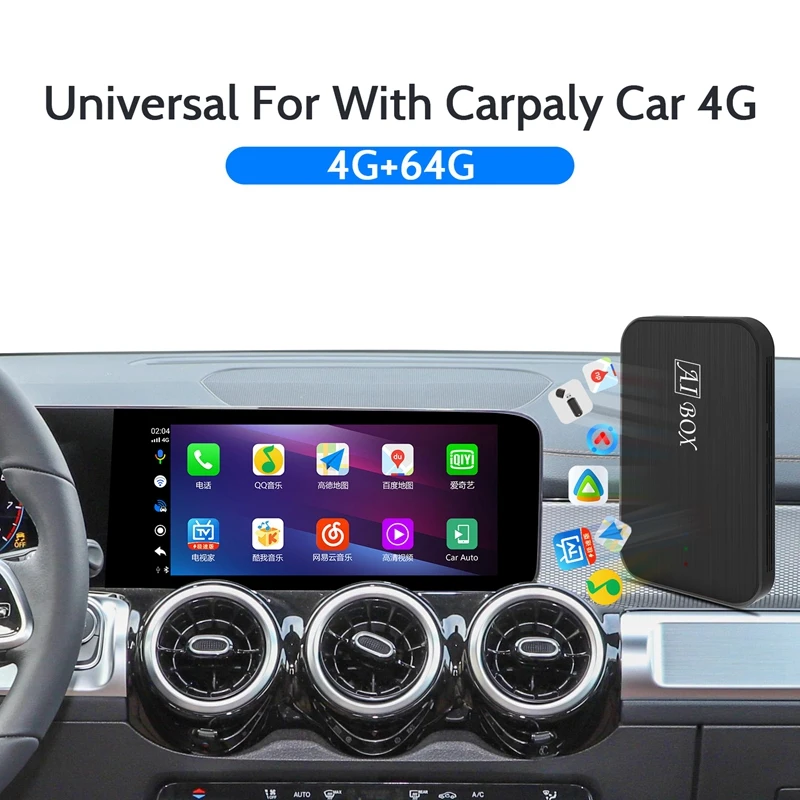 

Wireless Ai Box Carplay Android Auto 4G LTE 4G+64G GPS For Wired Car Play Universal