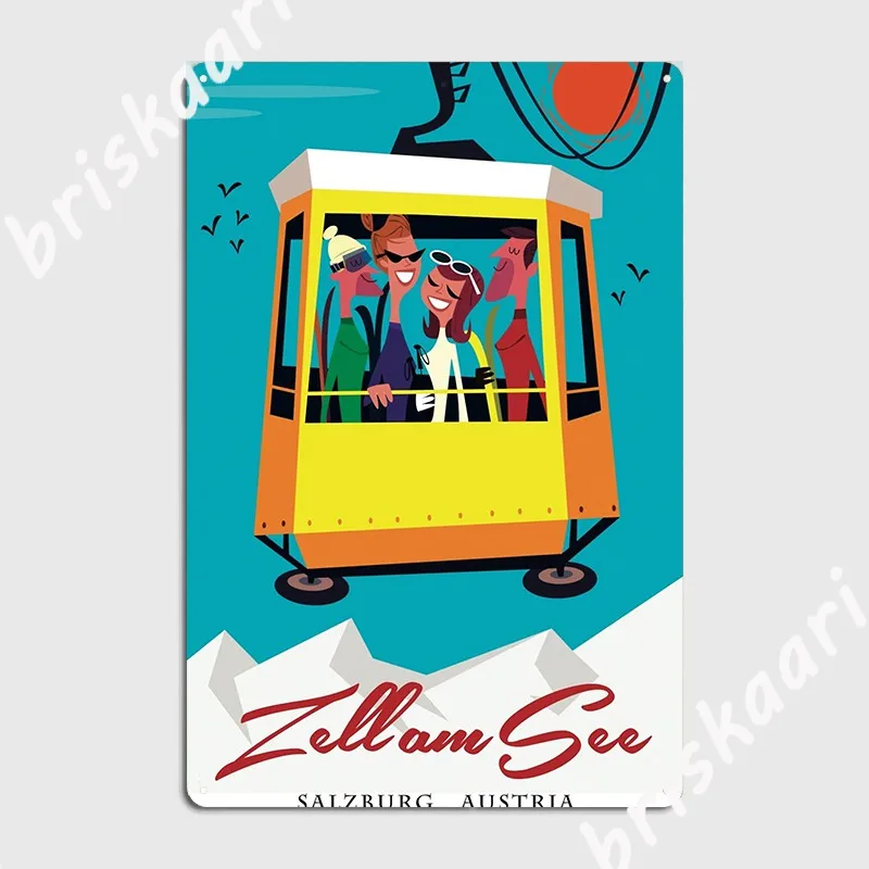 

Плакат Zell Am See, металлический плакат, Классическая настенная пещера, декор для кинотеатра, жестяные плакаты