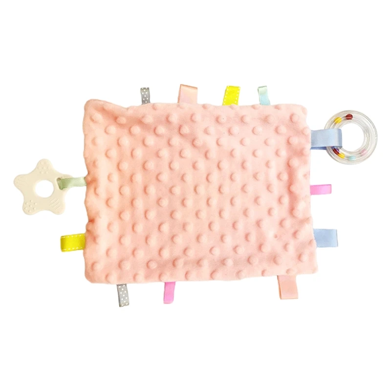 Soft Cotton Soother Teether Infants Comfort Sleeping Nursing Cuddling Blanket Toys With Colorful Tags Shower