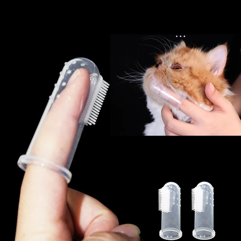 

Pet Finger Toothbrush Super Soft Cats Dogs Brush Bad Breath Tartar Teeth Tool Dog Cat Cleaning Pet Items Supplies Puppy Grooming