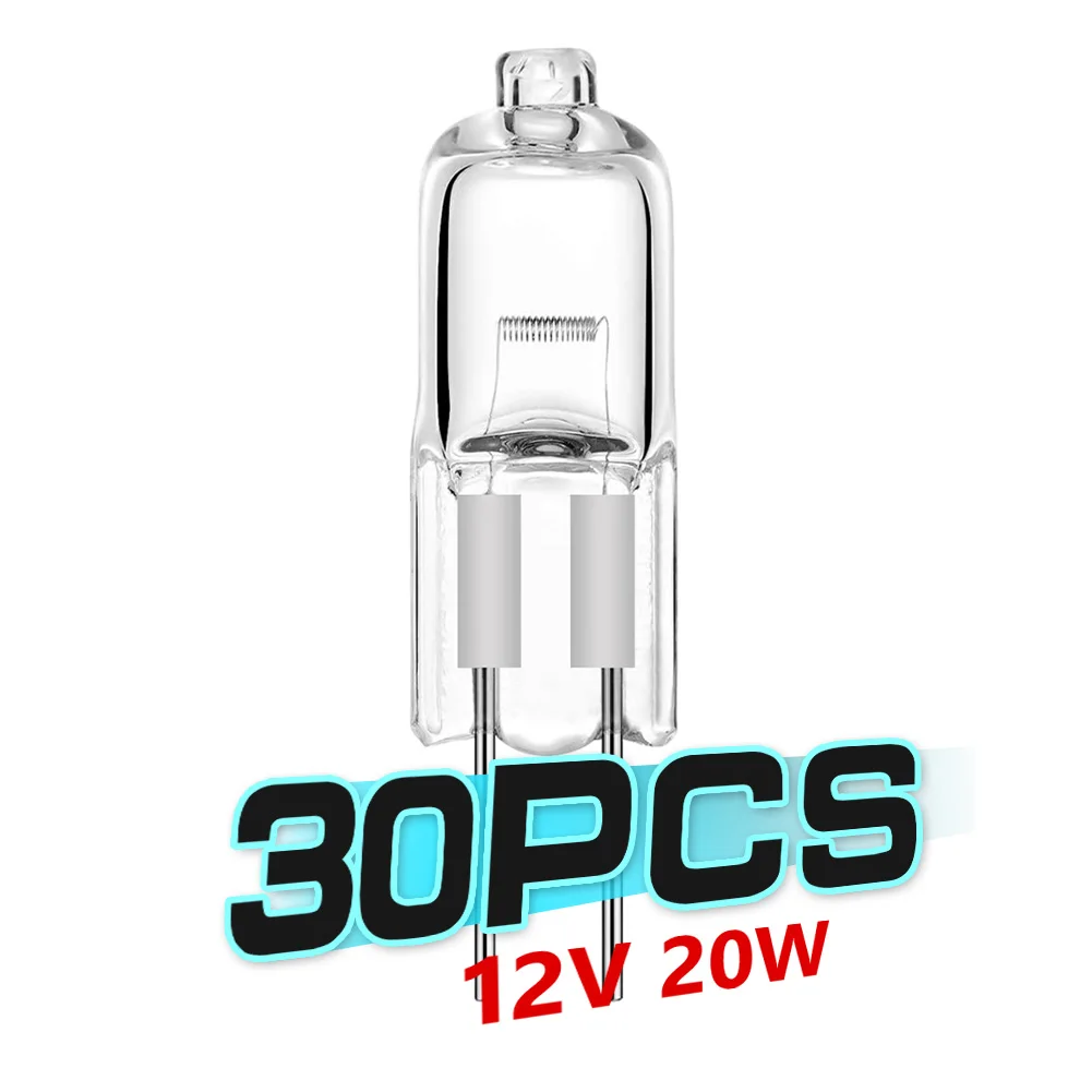 

30Pcs Halogen G4 20 Watt 120lm Bi-Pin Bulb AC DC 12V for Accent Lights Under Cabinet Puck Light Chandeliers Track Lighting
