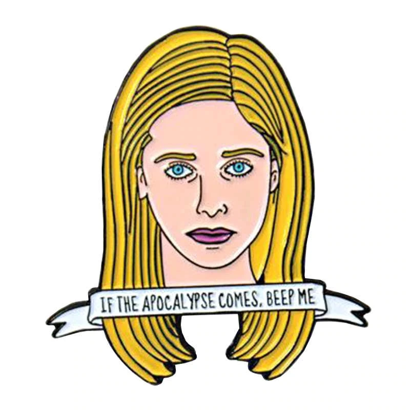 

Buffy Beep Me The Vampire Slayer Brooch Metal Badge Lapel Pin Jacket Jeans Fashion Jewelry Accessories Gift