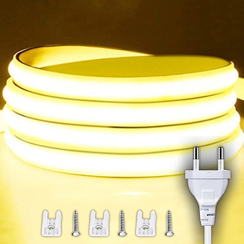 Водонепроницаемая светодиодная лента COB 220В 288 светодиодов/м