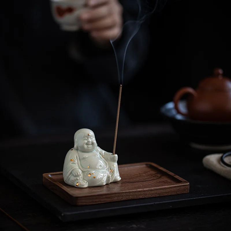 Керамическая курильница Будда