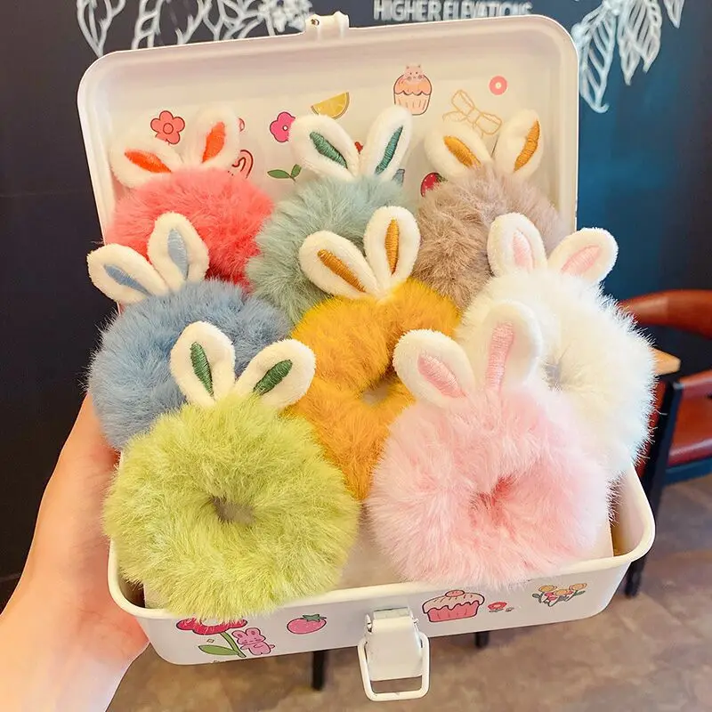 

Children Girls Cute Cartoon Rabbit Plush Elastic Hair Bands Hair Decorate Scrunchie Fashion Women Hair Accessories