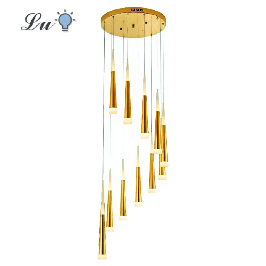 

Modern Led Lights Living Room Decor Lamp Attic Light Fixtures Kitchen Bedroom Hanging Chandelier Stairs Luxury Chandeliers