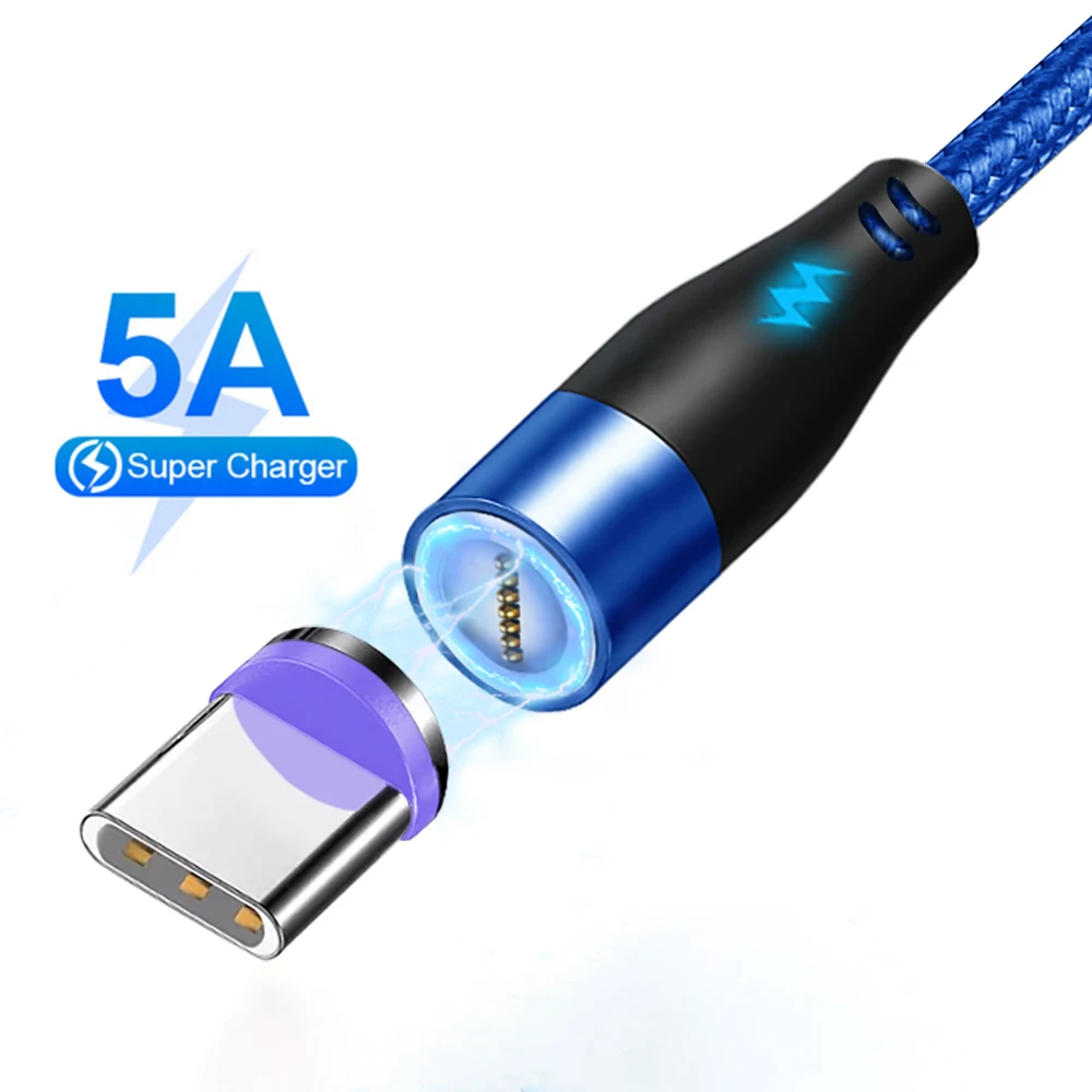 

5A Micro USB Magnetic Cable Type c Cable Fast Charging Wire For Samsung S21 S22 Ultra Huawei Xiaomi Redmi Android Charger Cord