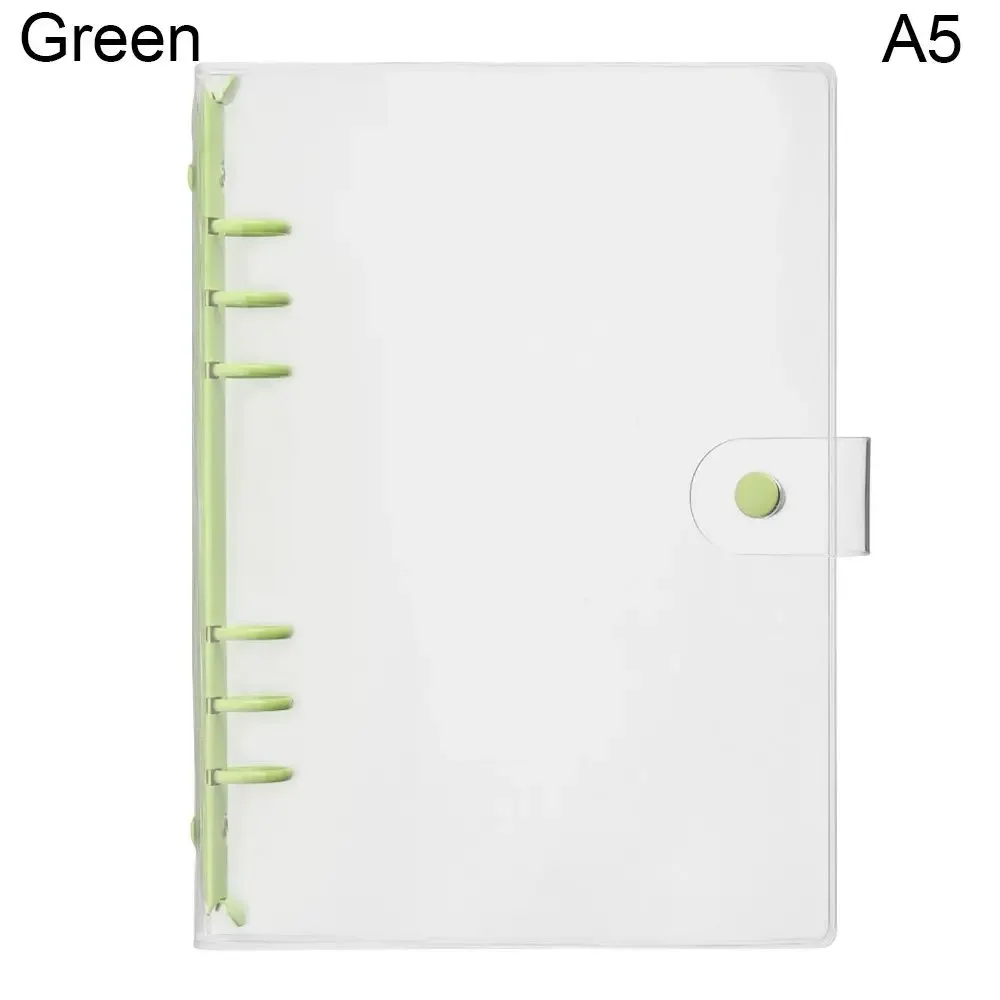 

Прозрачная Обложка для блокнота A5 A6 из ПВХ с листьями, цветная папка для макарон, 6 колец, связующий Дневник Журнал, канцелярские принадлежности