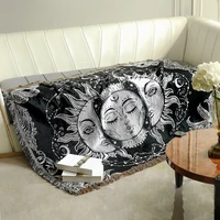 sun moon pattern sofa blanekt casual blankets leisure carpet witchy tapestry couch bench mat throw blanket carpet wall decor