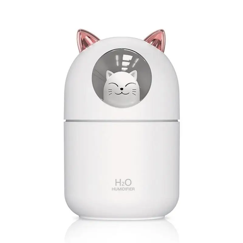 

Portable Humidifier 300ML Cat Shape Aroma Diffusers For Essential Oils USB Personal Desktop Humidifier With Night Light For Baby