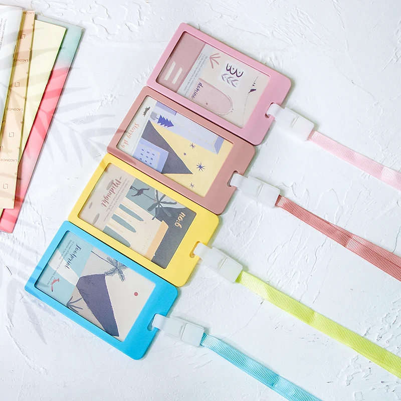 

Wholesale Colorful ID Luggage Tag Lanyard Plastic Student/Credit Card Holder