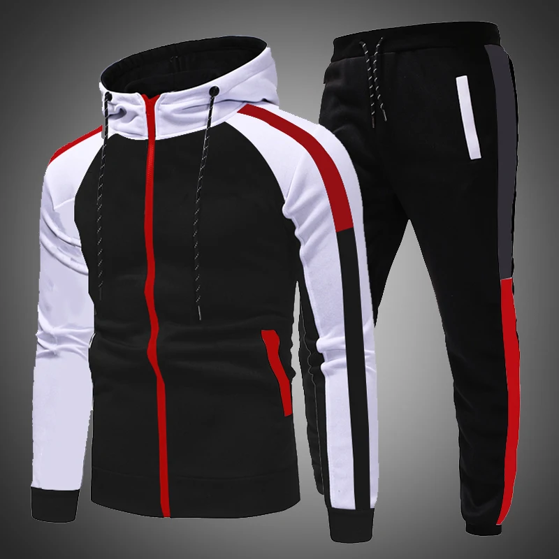 

Men Tracksuit Pants Jogging Suit 2 Pcs Tracksuit Autumn Winter Men Outfits Sportswear Running Sweatsuit Loose Fit Clothes Men