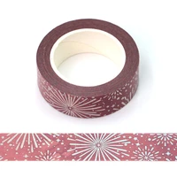1 pc decorative foil purple fireworks paper washi tapes planner adhesive masking tape cute stationery 15mm10m