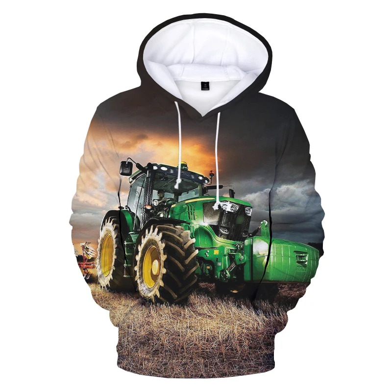 

2022 New - 3D Printing Men's Hoodie Tractor Hoodie Car Casual Fashion Men's Sweatshirt Hooded Streetwear