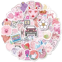 50 pcs pink and purple cute mix and match style graffiti stickers vsco small fresh ins style cross border little girl stickers