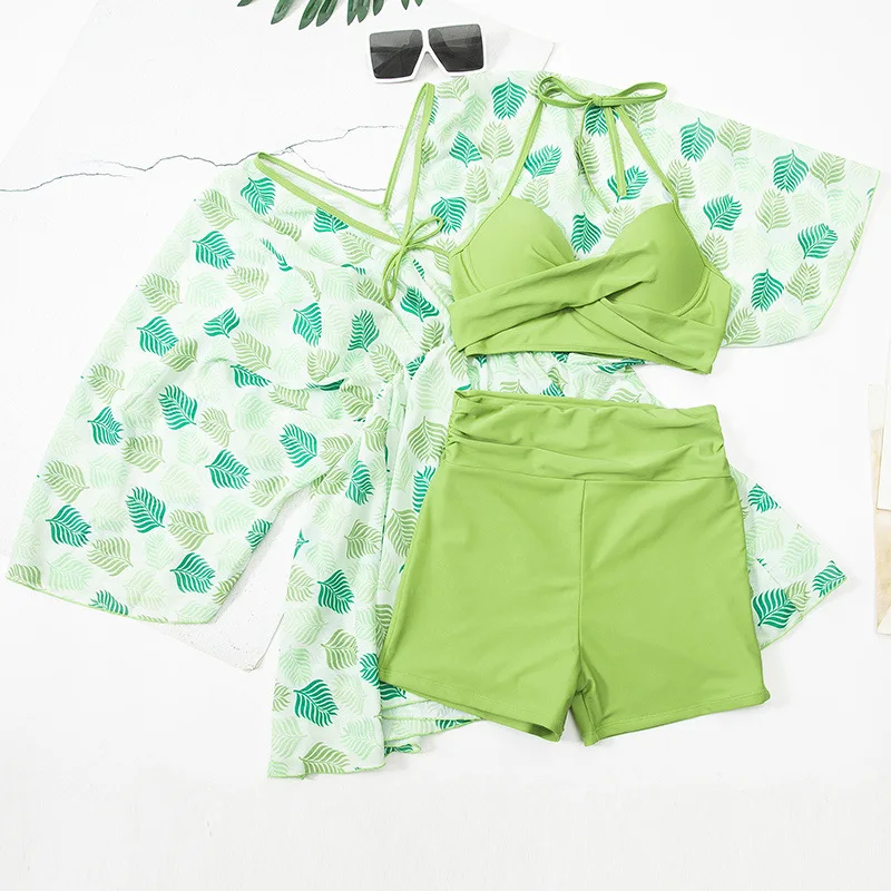 Модный женский купальник-бикини в стиле Ins с принтом и лямкой на шее эстетичные