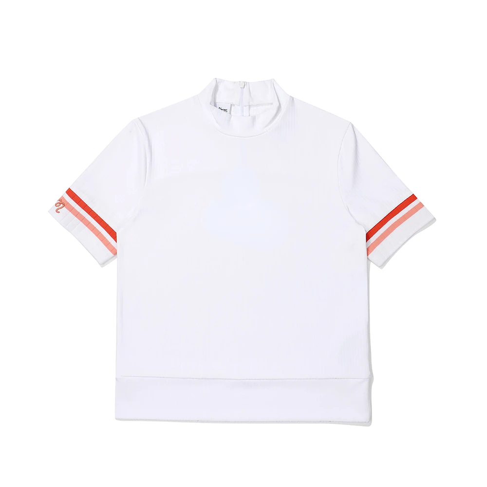 

Golf Clothing Women's Spring and Summer Short Sleeve Round Neck Half Zipper Loose Sport Casual Slim Top Shirt