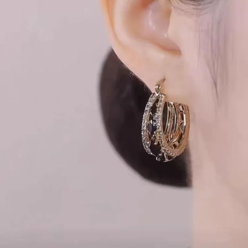 Новые готические серьги для женщин стильные круглые призматические черные