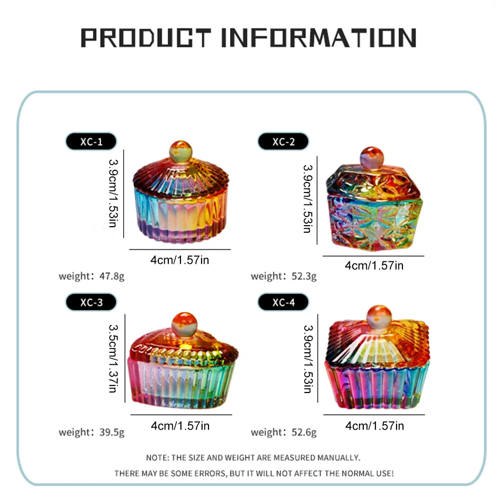 КУБОК Жидкость Акриловый Посуда Стакан Хрустальный Dappen с Крышкой Цветная Глазурь Пудра Чаша Инструменты для маникюра Нейл-арт.