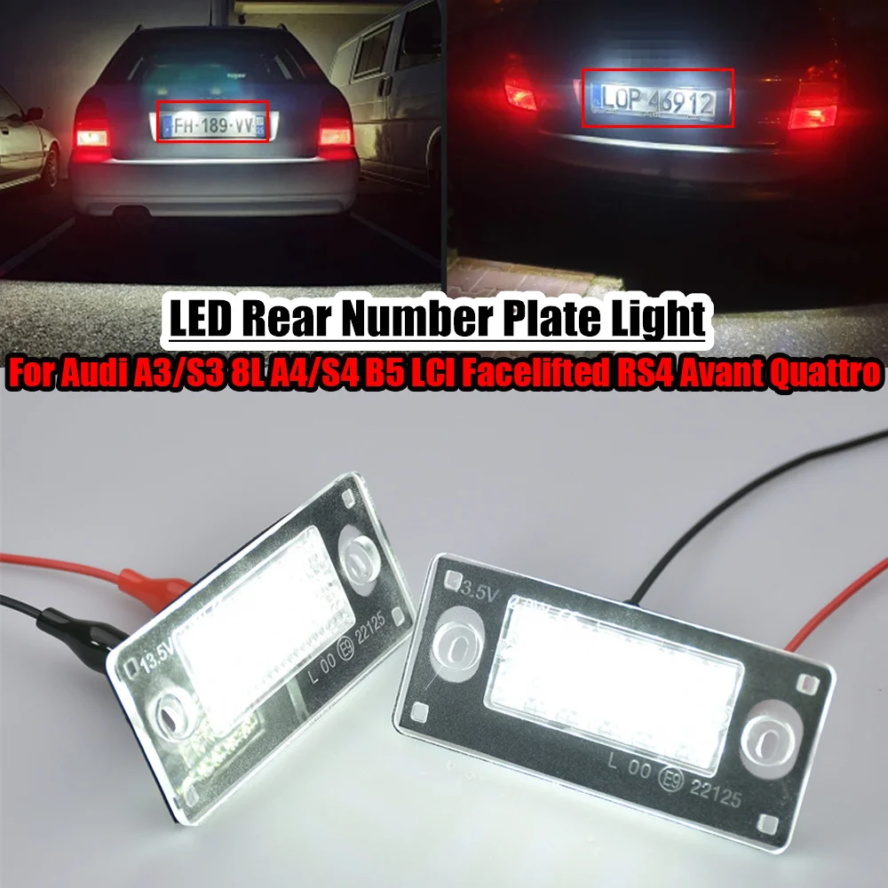 Задний номерной знак для Audi A3 8L S3 2000-2003 A4 B5 S4 RS4 Avant 1999-2001 OEM #:8D9943021F/G/H 2 шт.