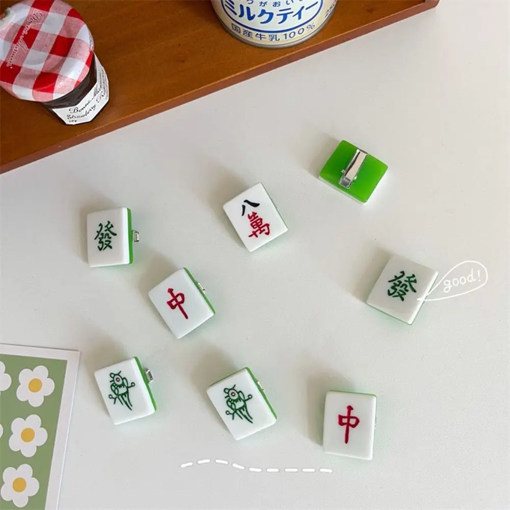 

Creative and Funny Cartoon Simulation Mahjong Hairpin Personality Hair Clip Side Clip Cute Chinese Characters Hair Accessories