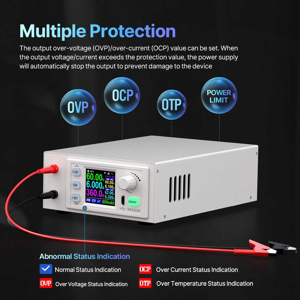 RD RK6006-C 60 В 6 А переменная зарядка аккумулятора цифровое управление переменным