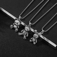 new bear necklace hip hop rabbit pendant mens trendy net red cool handsome all match sweater chain ornament