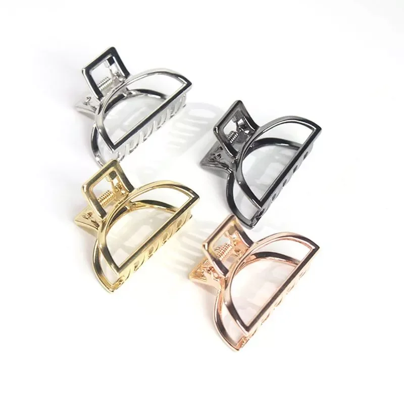 

NEW IN Women Girls Geometric Hair Claw Clamps Hair Crab Moon Shape Hair Clip Claws Solid Color Accessories Hairpin Large/Mini Si