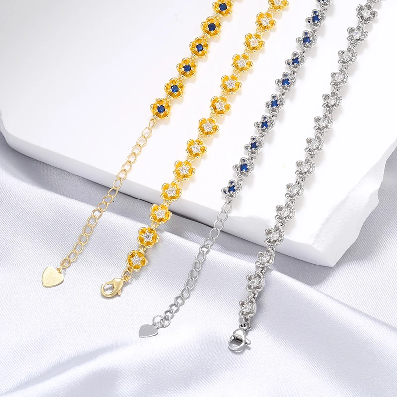 ZHUKOU высококачественные женские браслеты с цветами латунные позолоченные