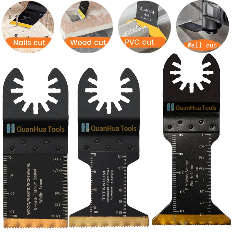 

34mm/44mm Titanium Oscillating Blades Multitool Oscillating Saw Blades Tools Accessories for Wood Hard Material Metal Cutting