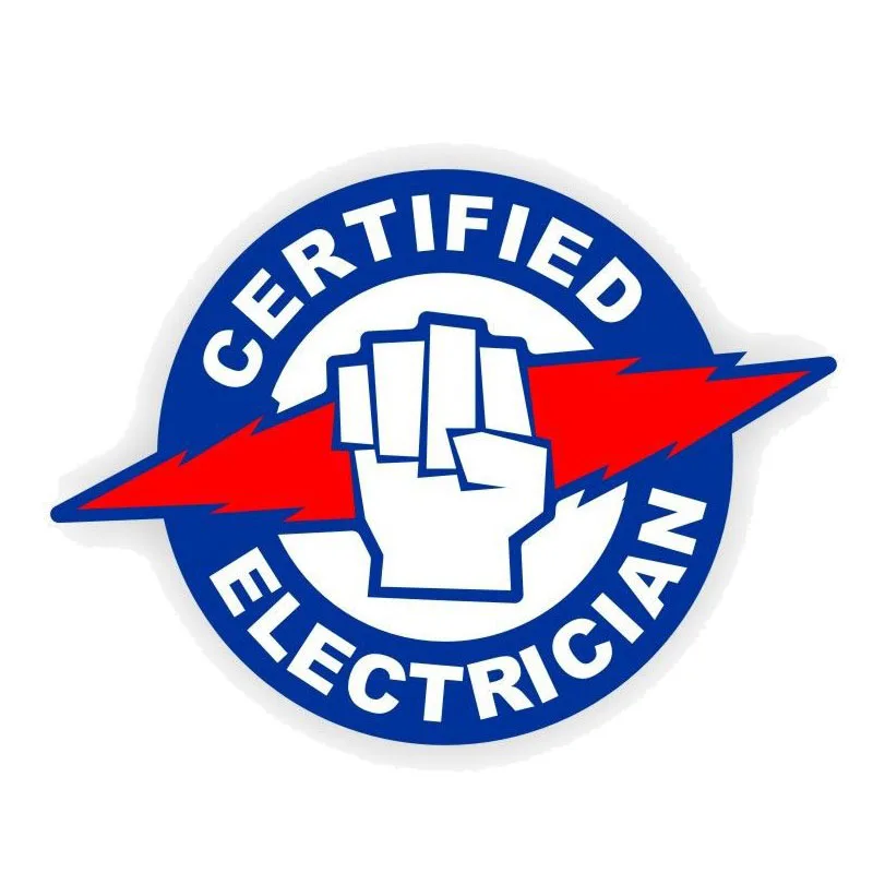 

15CM*10.9CM Personality Certified Electrician Funny PVC Car Sticker Decal