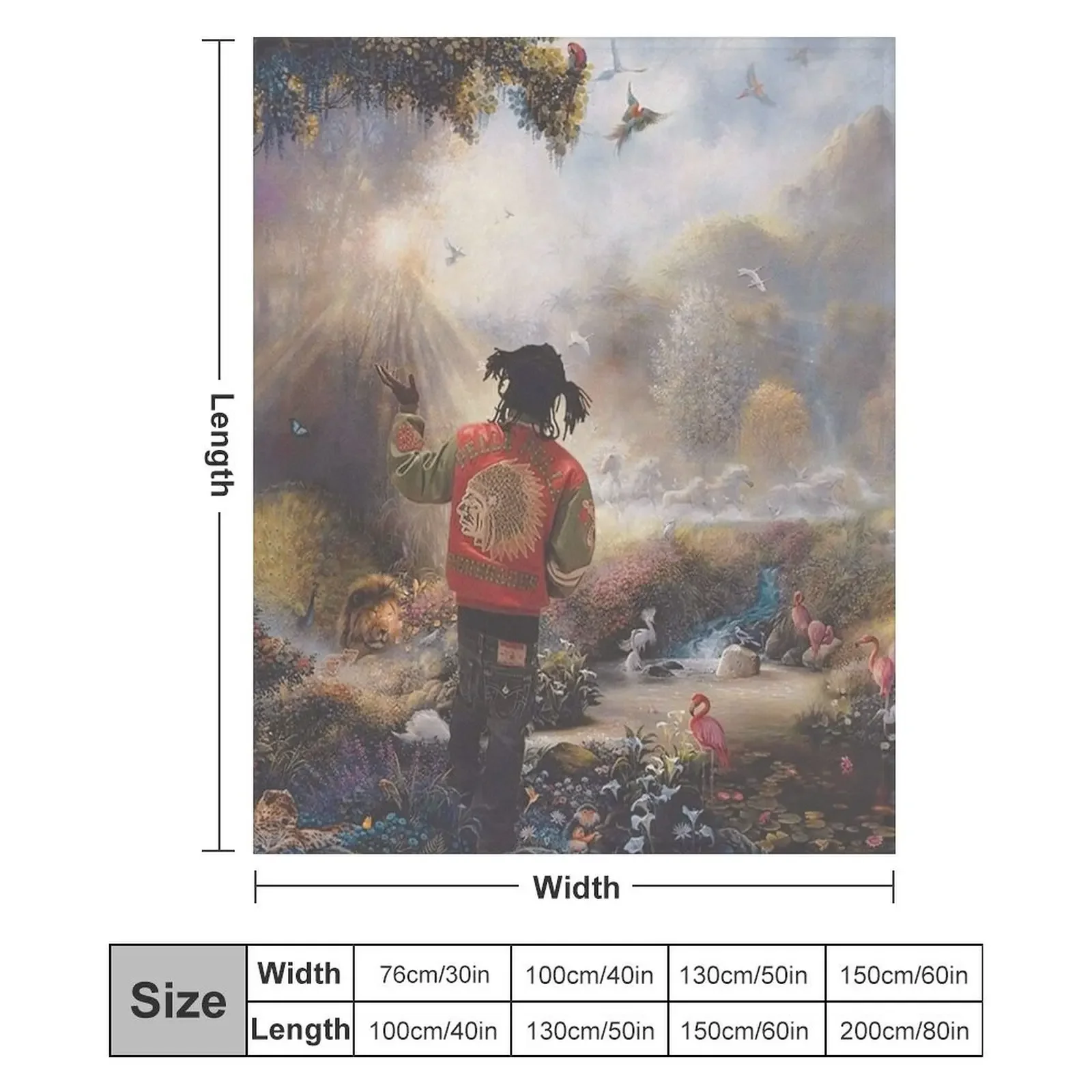 Плед Chief Keef Garden of Eden, мягкое теплое одеяло, подарок для мужчин, женщин и взрослых (art.: 3920da7923a37) - 3920da7923a37