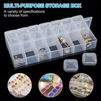2022adjustable jewelry necklace transparent storage box case holder removable inside boxes group craft organizer beads container