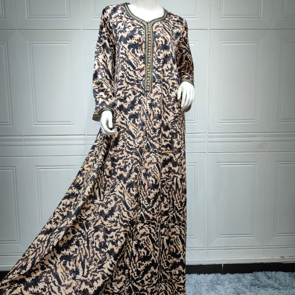 Women Autumn Middle East Islamic Clothing Dubai Muslim Chiffon Dresses Maxi Long Sleeve Abayas
