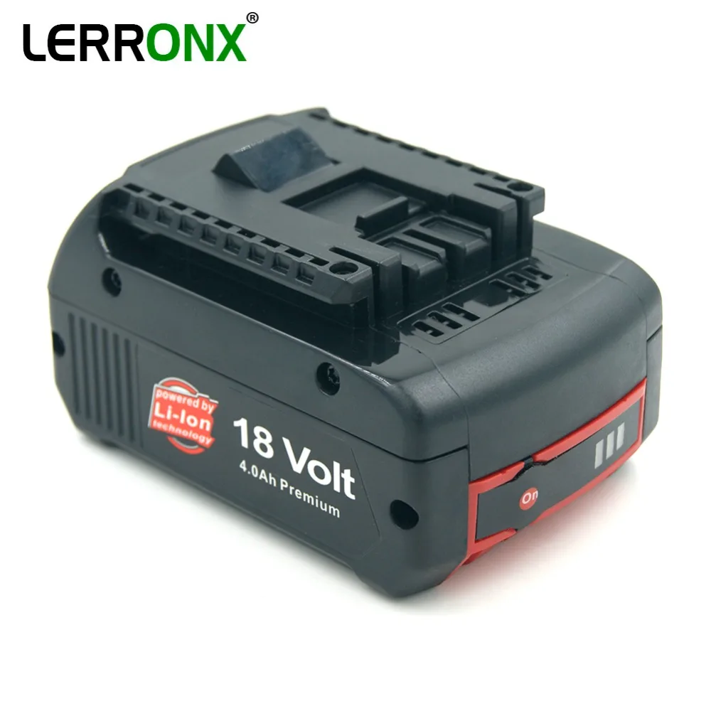 

LERRONX 4000mAh 18V Lithium Rechargeable Replacement Battery for Bosch BAT609 BAT618 BAT620 BAT622 with LED Indicator