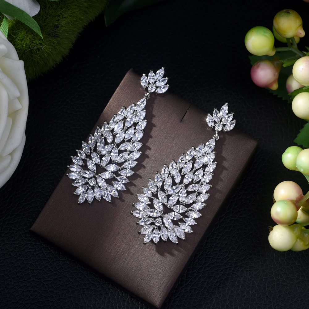 

Fashion Latest Fashion AAA Cubic Zirconia Long Drop Dangle Earrings Women Party Accessories pendientes mujer mod 2019 E-432
