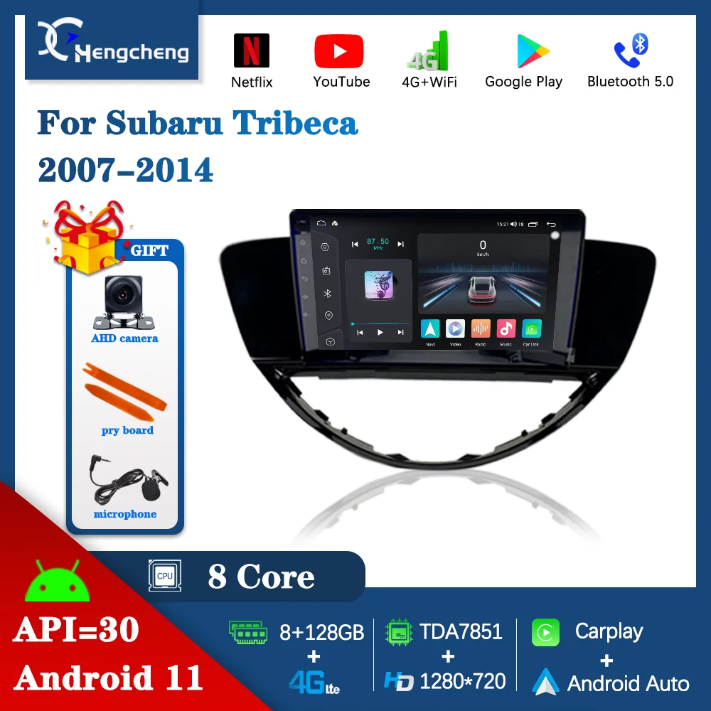 

9.0〞For Subaru Tribeca WX W10 2004 - 2014 Car Multimedia Video Player GPS Navigation Radio Android 11 8Core 8+128G Carplay No 2