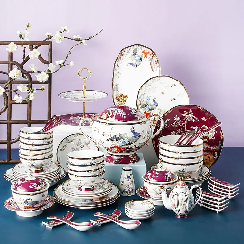 

Tableware set, ceramic bone set, plate and tableware, gift box, tableware set