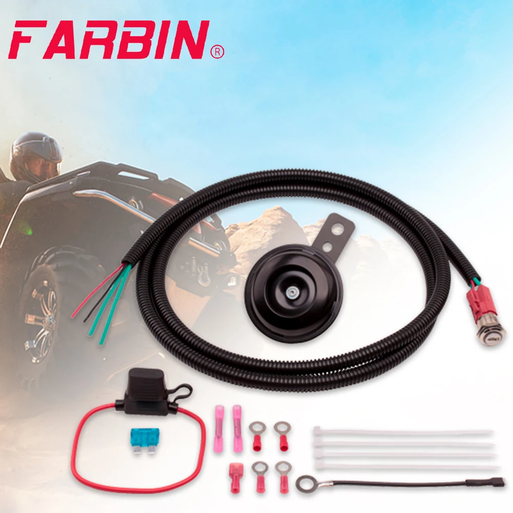 

FARBIN Super Loud Disc Electric Horn 12V 105db Mini Metal Waterproof Alarm Air Horn Kit For Bikes Motorcycle Car Accessory