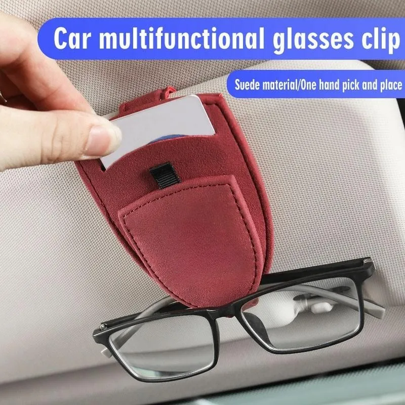 

Car Sun Visor Glasses Box Sunglasses Clip Card Ticket Holder For Cadillac BMW Volkswagen Lexus Chevrolet