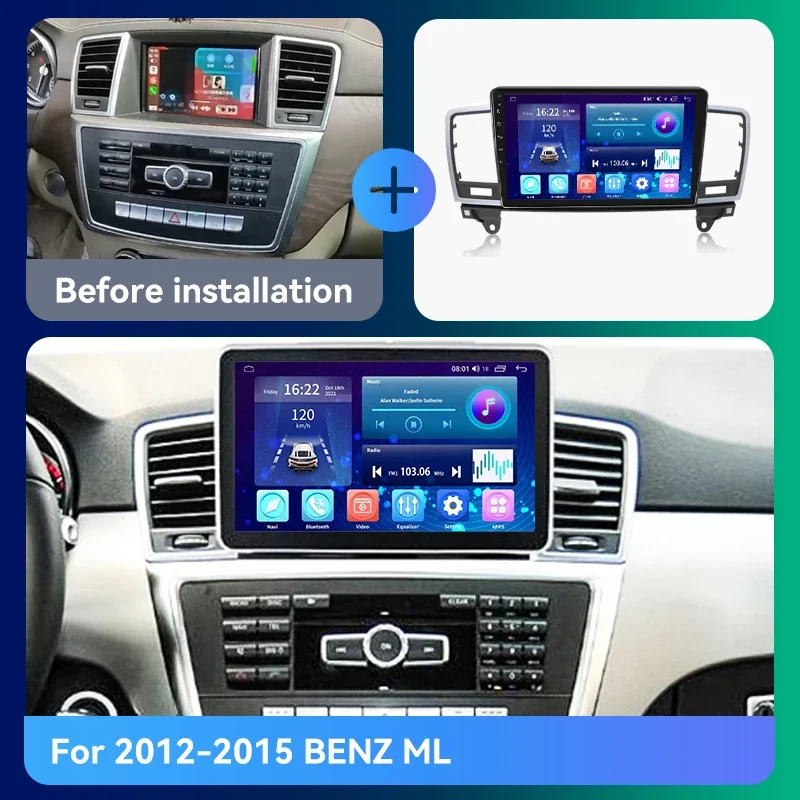 Мультимедийный видеоплеер QSZN для Mercedes Benz ML W166 2012-2015 2din Android 13 0 автомобильное радио