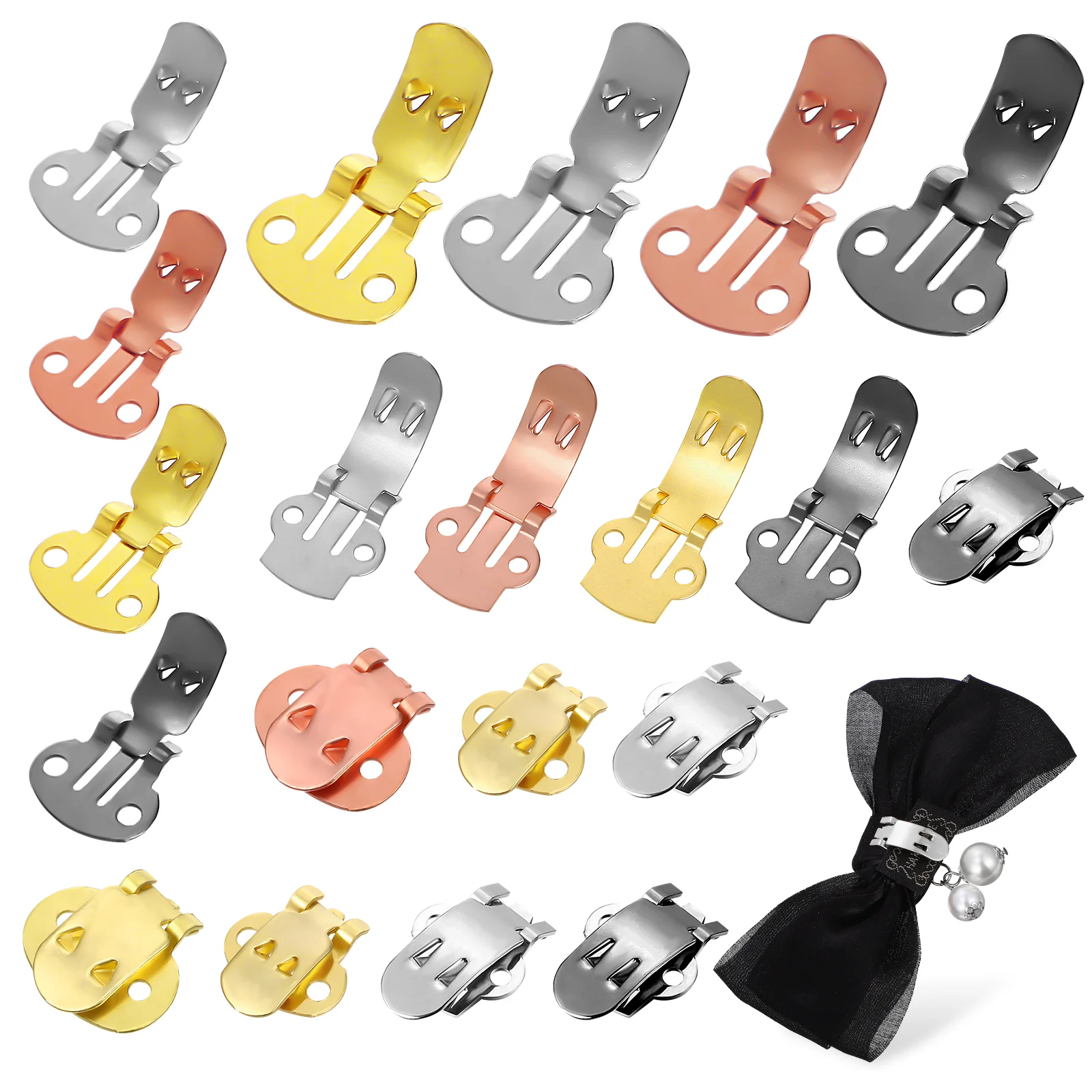 

36 Pcs Blank Metallic Spray Shoe Buckles High Heels Detachable Clamps Flat Clips Decorative Women's